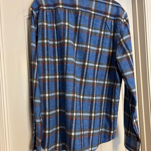 Lucky Brand Men’s LARGE Blue Plaid Lightweight Flannel Shirt 100% Cotton EUC! - Picture 3 of 3